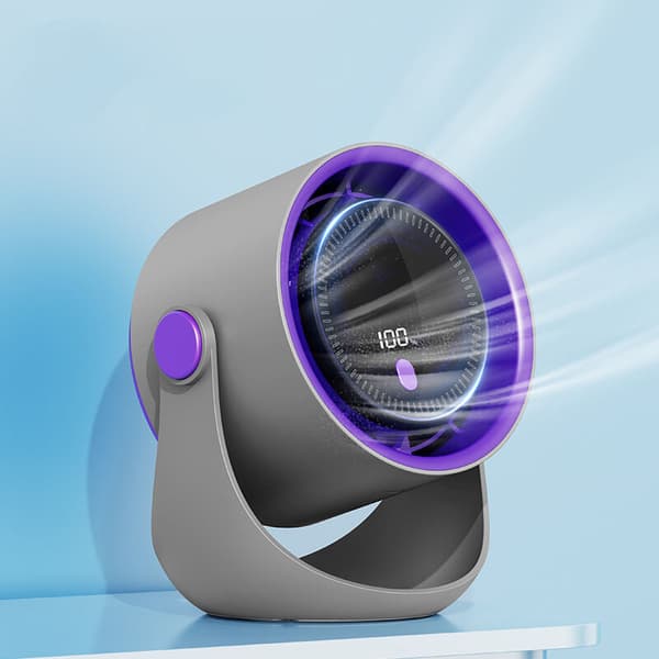 Bordsfläkt. USB-fläkt med digital display. Liten, tyst elektrisk fläkt. Bärbar för sovrum, kontor, studentrum, säng. Hem