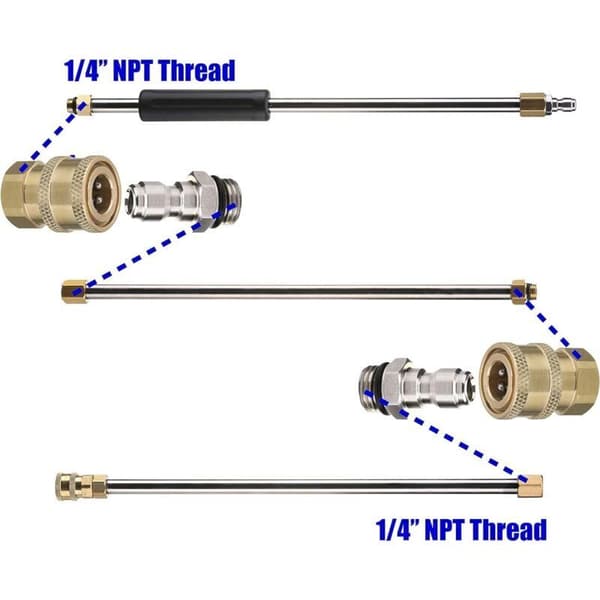 Højtryksrenser adapter kit 1/4\" 5000 PSI