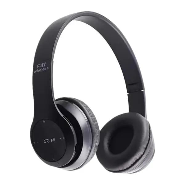 Langattomat Bluetooth On-Ear-kuulokkeet mikrofonilla, musta