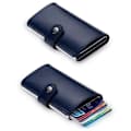 Pop Up Kortholder Aluminium Læder RFID & NFC Beskyttelse Seddelrum Sort