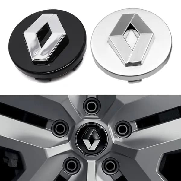 Renault Senterkopper / Navkapsler – 4-pakning 60 mm Sølv black 60MM