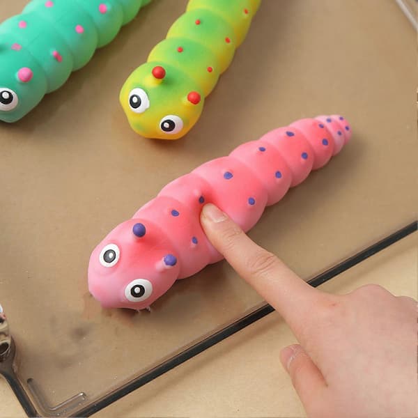 Caterpillar Strækbar Fidget Legetøj Sensorisk Caterpillar Klemmelegetøj 3D Orm Langsomt Stigende Legetøj til Børn Voksne Stresslindring