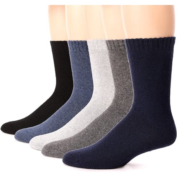 5-pack tjocka varma vintersockor i ull för män.