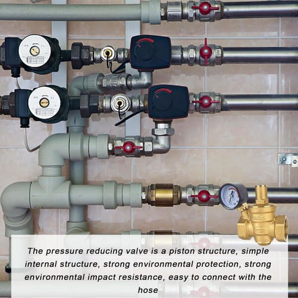 Justerbar messing vandtryksreducer DN20 med manometer – Maksimalt tryk 1,6 MPa – Nem installation til vandudstyr