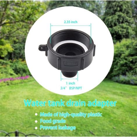 2 adapter for IBC-beholdere 275/330. 2 tommer NPS fin gjenge