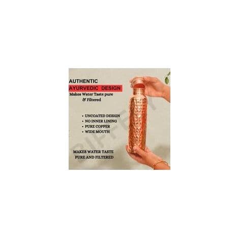 Genanvendelig vandflaske i rustfrit stål. 800 ml. Kobberfarve. Blyfri. Håndlavet – ideel til sund daglig hydrering