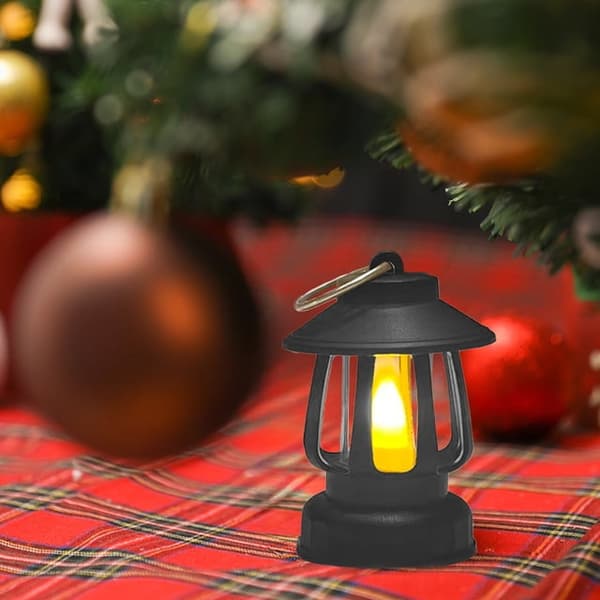 Mini LED retro ljuslampa, vattentät krok, julcamping vandringsdekor.