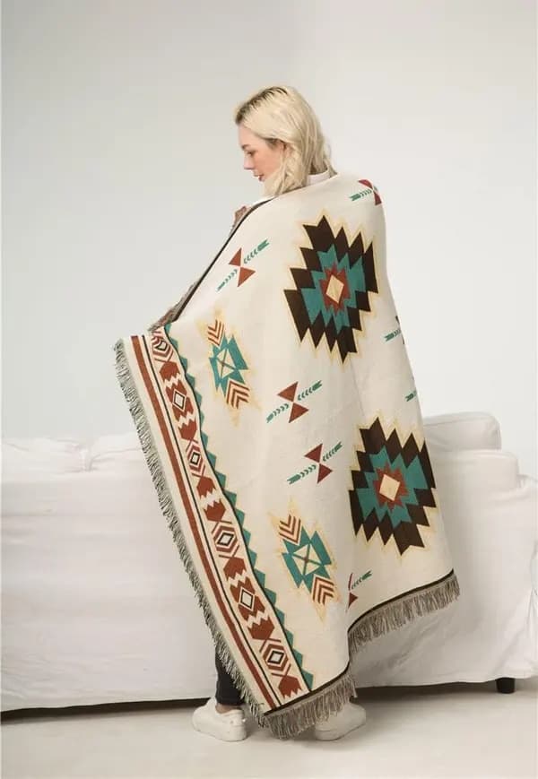 Aztec Navajo-matta, bohemiskt stamgeometriskt mönster
