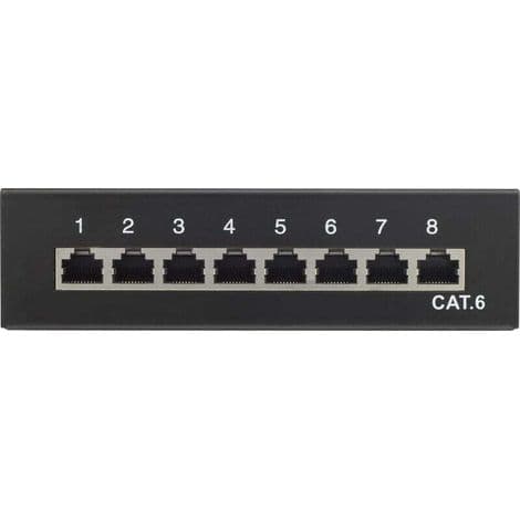 8-Port CAT 6 1UH Patchpanel-kabinett med W633411