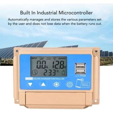 60A MPPT Solar Charge Controller – 12V/24V Laddare – 99% Spårningseffektivitet – Bluetooth LCD-Display – Flera Skydd