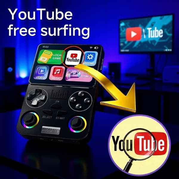 Ny 2026 Håndholdt Spillekonsol med YouTube-understøttelse (J36 Ultra Android System) white