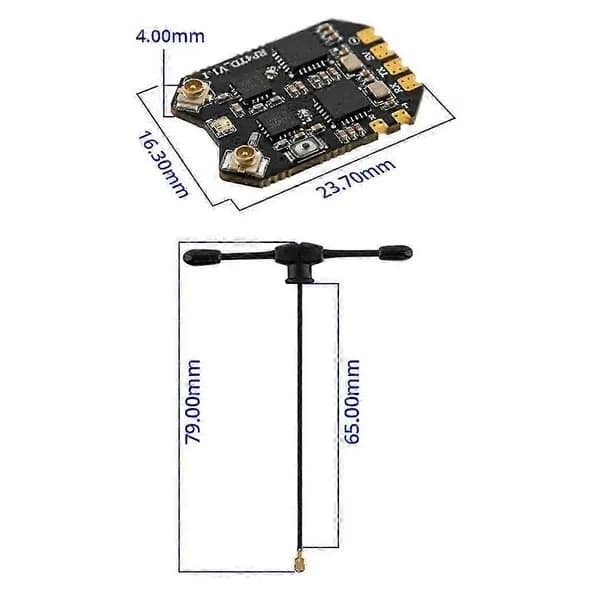 RP4TD ELRS 2.4G Diversity Modtager, FPV Dobbeltantenne Fjernnavigationsmodtager, Fastvinget UAV Model