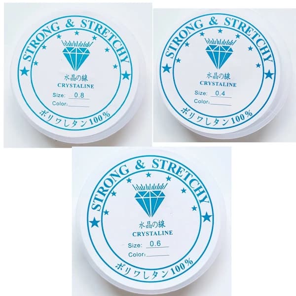 Klistermærke Tilbehør DIY Gennemsigtig Elastisk Perletråd 0.4+0.6+0.8mm