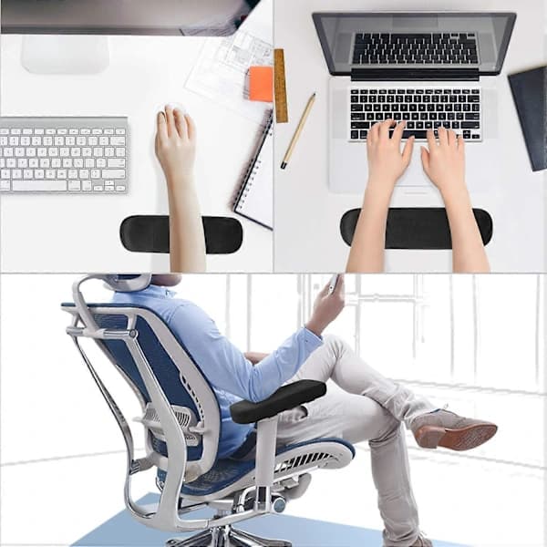 2-pack kontorsstol armstödskuddar med minneskum armbågsskydd, rullstolar grå