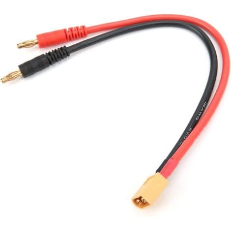 XT60-plugg til bananpluggadapter, 4,0 mm til 4 mm rundplugg med 12 AWG 20 cm kabel, adapter og plugg for lavspenningskabel