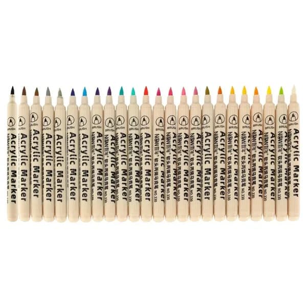 24-pack vattentäta märkpennor för sten, glas, tyg & DIY, flerfärgade