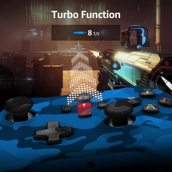 Trådløs controller, gamingcontroller understøtter Turbo/3,5 mm lydstik/dobbelt vibration, controller kompatibel med X-BOX One/ One S/X, X-BOX Series S/X,