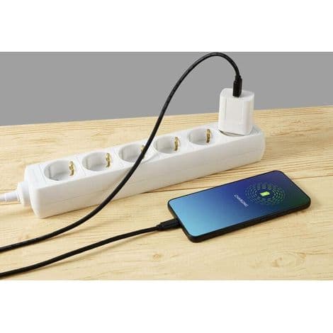 USB 2.0 ladekabel, USB-A-plugg til USB-C®-plugg, 1,80 m, svart PVC-kappe, RF-5771532 C634882