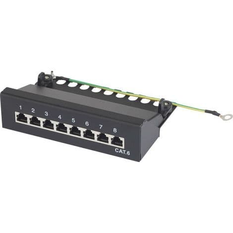 8-Port CAT 6 1UH Patchpanel-kabinett med W633411