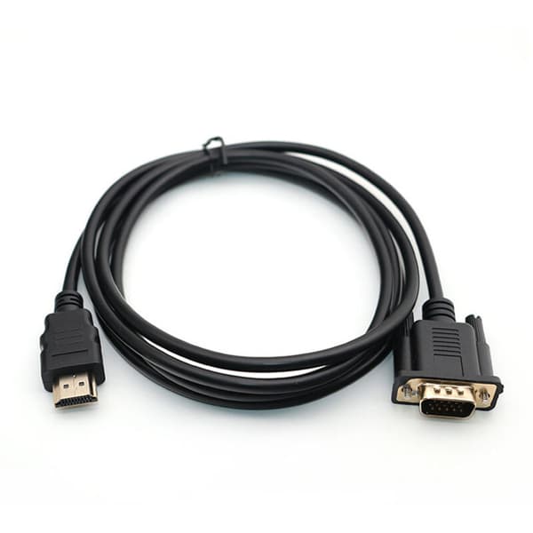 HDMI til VGA 1080P konverteringskabel, HDMI til VGA-adapter, 1,8m (med chip)