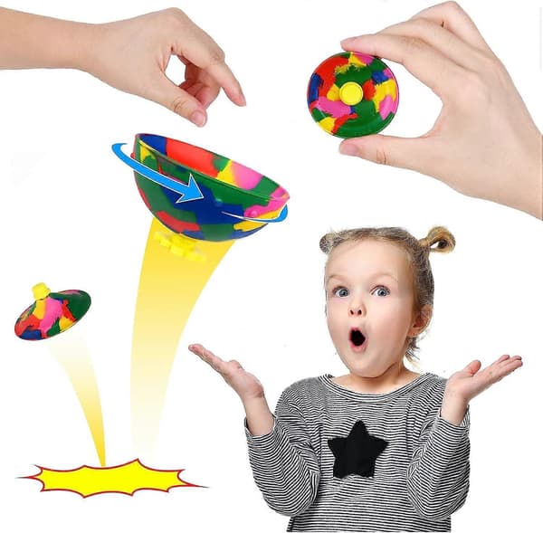 2-pakning sprettskålleker, kreative kamuflasjesprettskåler, kule spinnende leker i gummi, stressavlastende leker