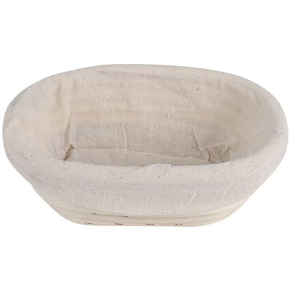 Oval rottinghevekurv for bakverk 17 x 12 x 6 cm