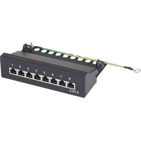 8-Port CAT 6 1UH Patchpanel-kabinett med W633411