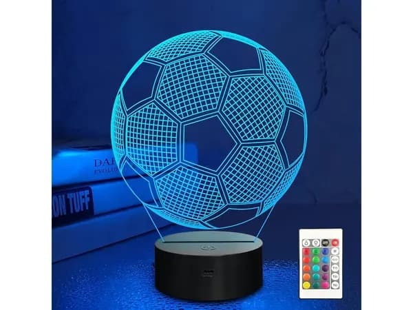 Fodbold Natlampe / Bordlampe – RGB – Velegnet til Stue- og Værelsesindretning