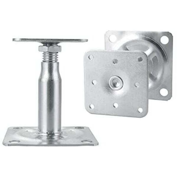 Set med 4 justerbara galvaniserade stolpfästen, 100 till 150 mm. Robust takstöd för konstruktion