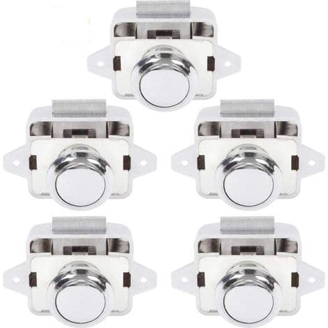 Tryckknappslås för husvagns-/husbilsdörr - 5 delar - Silver