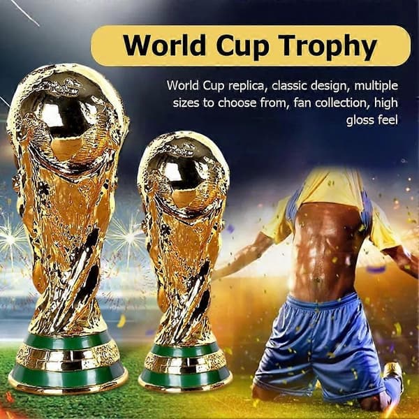 Ärereplika: Förgylld legering trofémodell (2026) – Bordsdekoration, 13 cm