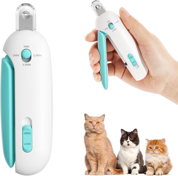 Kattklosax, justerbart trimningshål med dold nagelfil