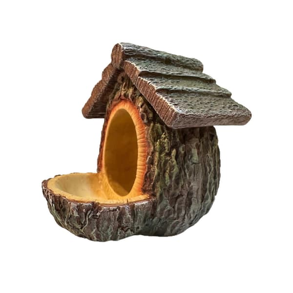 Stub fuglerede fuglefoderhus harpiks havedekoration vildtfuglefoderhus have skulptur