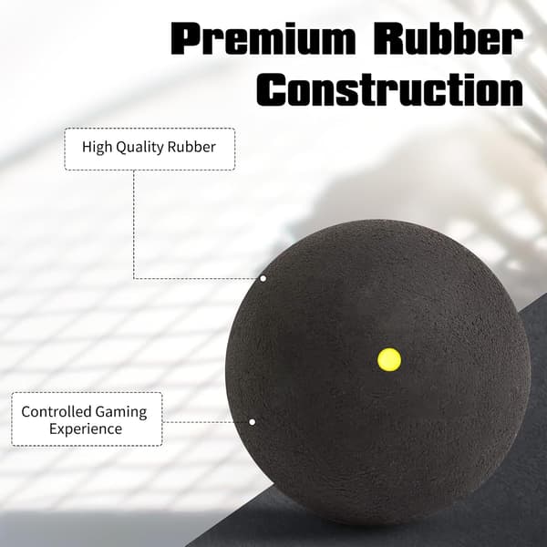3 squashbolde (gule/røde/blå prikker), pro-gummi til begyndere til elite-spil.