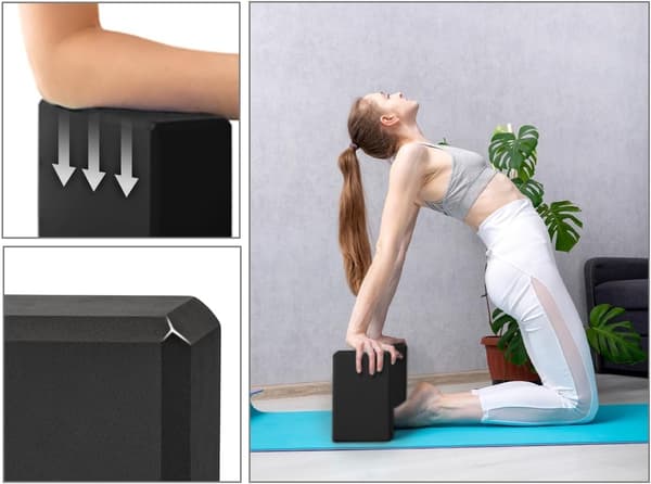 2-pak yogablokke, skridsikre, letvægts, til Pilates.