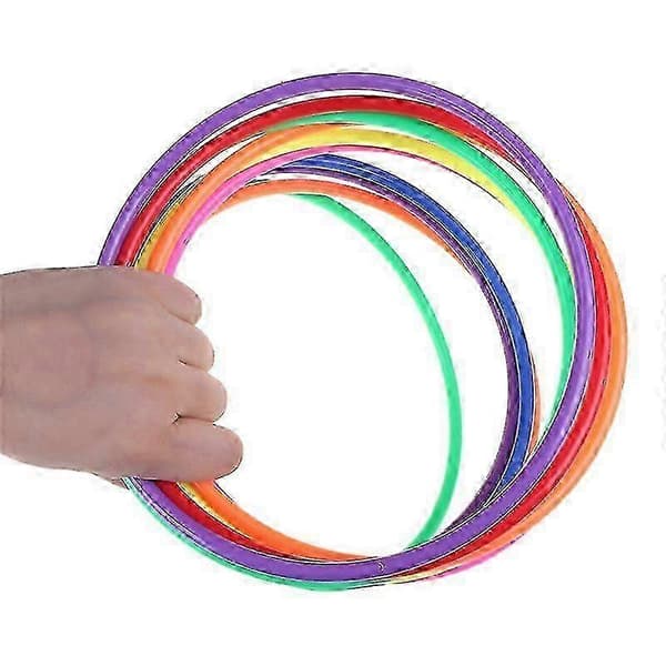 Tilfældig 5 Stk 18cm Farverig Plastik Hoopla Ringkast Cirkel Sæt Pædagogisk Legetøj til Børn