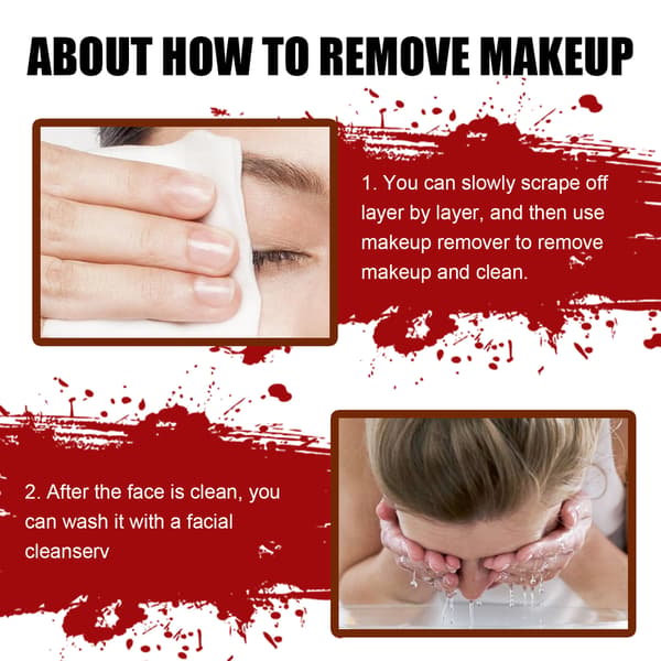SFX Makeup-sæt med ar-voks og kunstig blodgel til Halloween og cosplay
