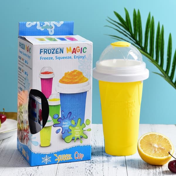 Smoothiekopp, smoothiemaskin, iskopp, silikonkopp, klembar kopp, sommer kald drikke smoothiekopp