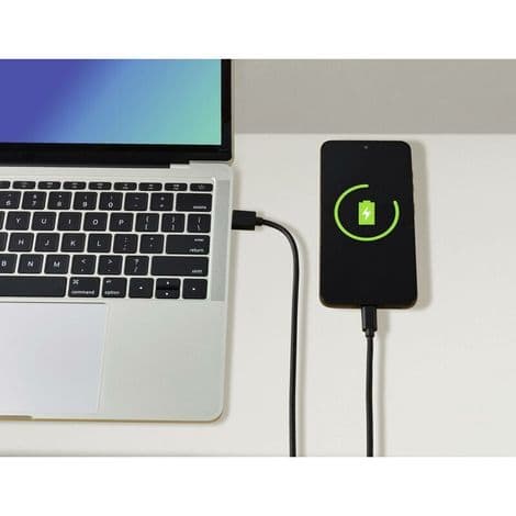 USB 2.0-opladerkabel, USB-A-stik til USB-C®-stik, 1,80 m, sort PVC-kappe, RF-5771532 C634882