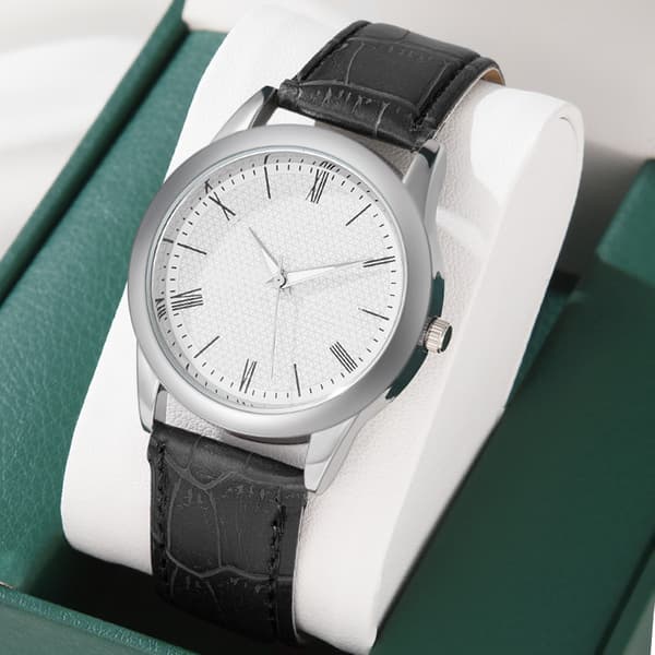 Clean Classic Herreur, stilfuldt med læderrem - Flere farver Hvid