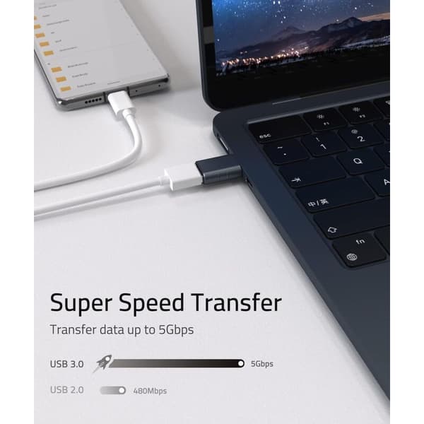 USB-C–USB-sovitin, 2 kpl; USB-C-uros–USB 3 -naaras-sovitin