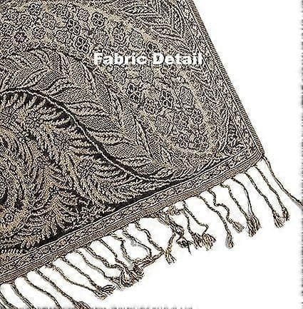 Pashmina-sjal med blommigt mosaikmönster.