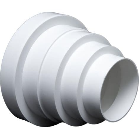 Universal reduktion til ventilationssystemer Ø 80-150 mm. Reduktionsfitting til reduktion af rør Ø 80, 100, 120, 125, 150. Ventilationskanal - DOU