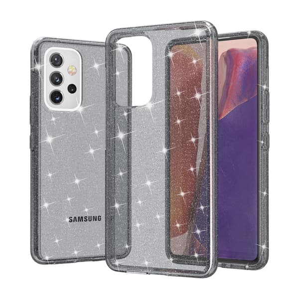 Et telefoncover til Samsung Galaxy S21 FE 5G, der giver all-round beskyttelse (glimmer sort).