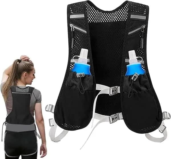 Hydration Løbevest - Letvægts Åndbar med 7 Lommer, Reflekterende Design, Vandflaskeholder