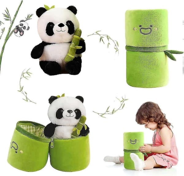 Panda plyschleksak, bambu pandadocka, present till pojkar och flickor