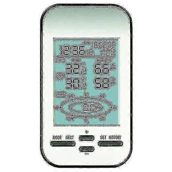 Trådlös anemometer med dubbel montering, vindsensor, LCD-väderstation, klocka, vindhastighet och riktning, Chill Home