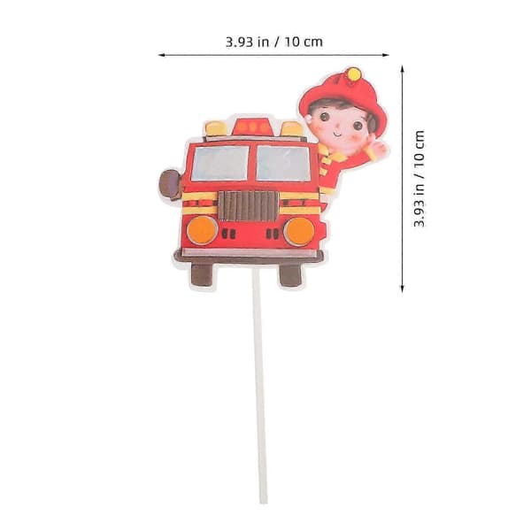 2 sett med brannmann-tema cupcake-topper kake-pinner kake-innstikk-kort bursdagskake-pynt