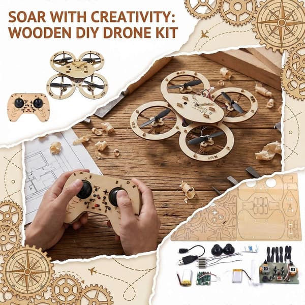 Tre montering DIY quadcopter kit drone modell skole vitenskap og utdanning eksperiment fjernkontroll flymodell trening
