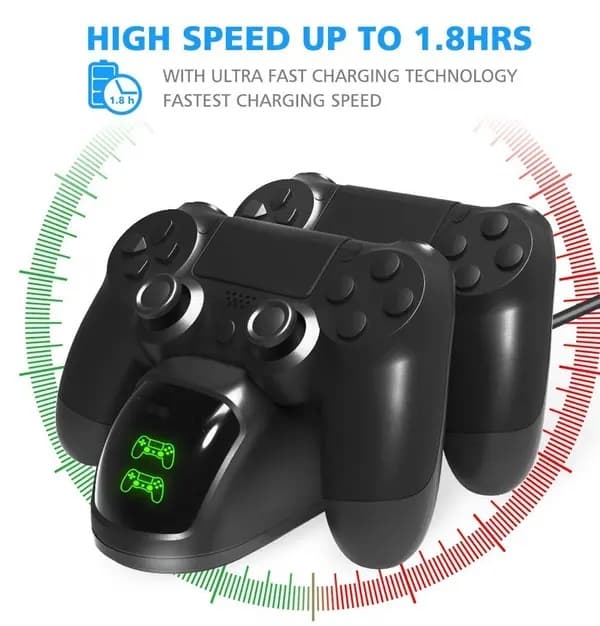 Kaksoislataustelakka PS4/PS4 Slim/PS4 Pro -ohjaimille